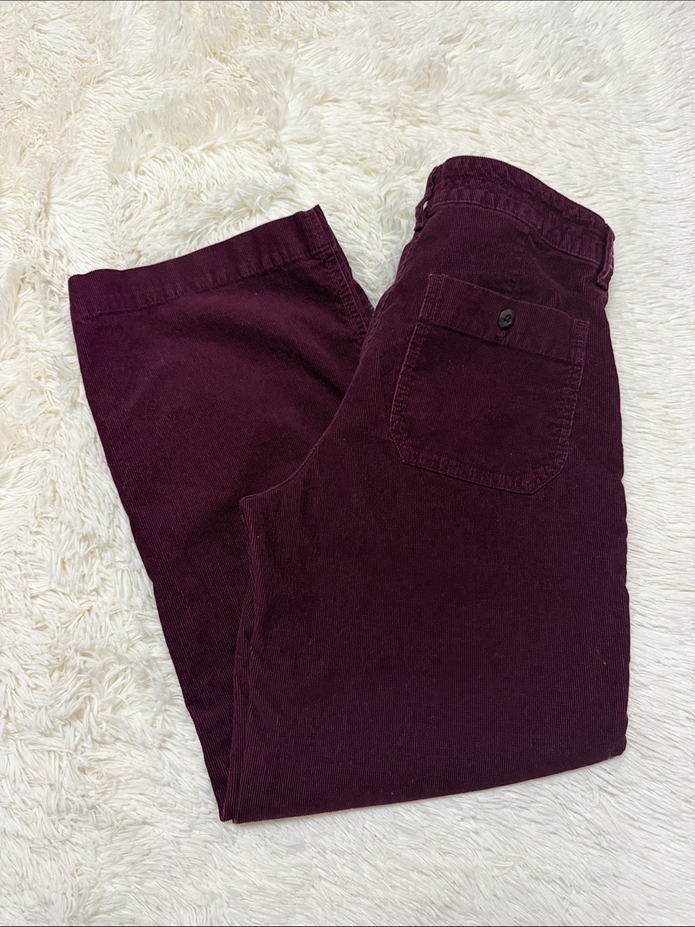 GAP High Rise Wide Leg Burgundy Corduroy Pants